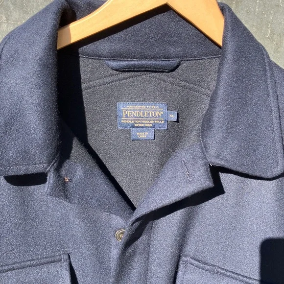 Rare! Pendleton Navy Wool/Cashmere Blend Shirt Jacket - Picture 10 of 10